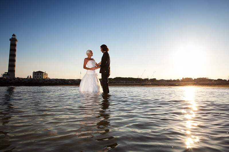Servizio fotografico di matrimonio e Trash The dress a Jesolo. Michelino Studio, fotografo di matrimonio professionista in Veneto.